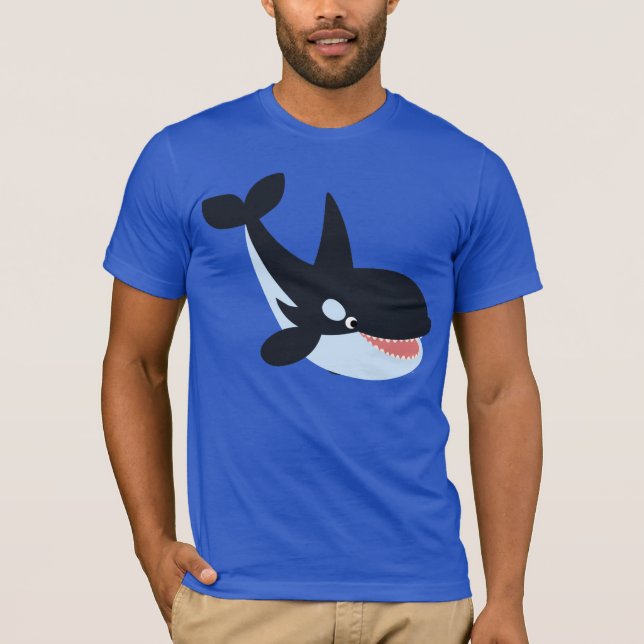 Cute Lycklig Tecknad Killer Whale T-Shirt (Framsida)
