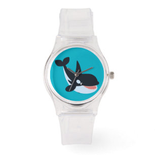 Cute Lycklig Tecknad Killer Whale Women Sporty Wat Armbandsur