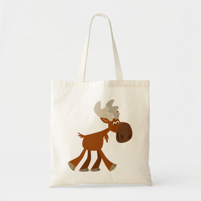 Cute Lycklig Tecknad Moose Bag Tygkasse (Framsidan)