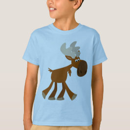 Cute Lycklig Tecknad Moose Children T-Shirt