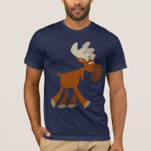 Cute Lycklig Tecknad Moose T-Shirt