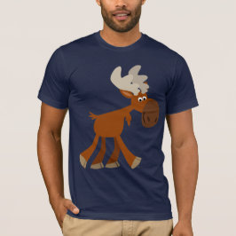 Cute Lycklig Tecknad Moose T-Shirt