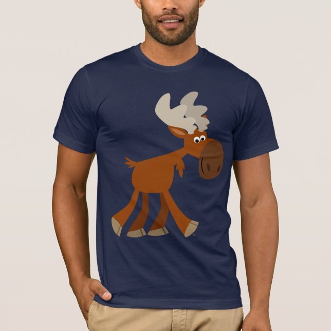 Cute Lycklig Tecknad Moose T-Shirt (Framsida)