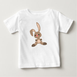 Cute Lycklig Tecknad Rabbit Baby T-Shirt