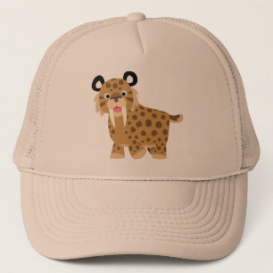 Cute Lycklig Tecknad Smilodon Hat Truckerkeps