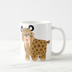 Cute Lycklig Tecknad Smilodon Mugg