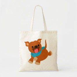 Cute Lycklig Tecknad Staffie Bag Tygkasse