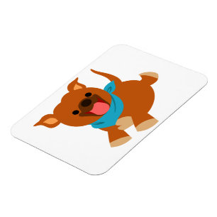 Cute Lycklig Tecknad Staffie Flexible Magnet