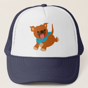 Cute Lycklig Tecknad Staffie Hat Truckerkeps
