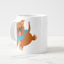 Cute Lycklig Tecknad Staffie Jumbo Mugg