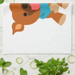Cute Lycklig Tecknad Staffie Kitchen Towel Kökshandduk