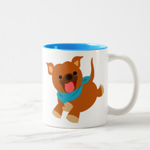 Cute Lycklig Tecknad Staffie Mugg
