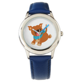 Cute Lycklig Tecknad Staffie Watch Armbandsur