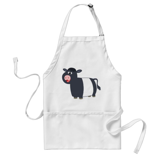 Cute Lycklig Tecknad under Galloway Cow Apron Förkläde (Framsidan)