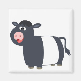 Cute Lycklig Tecknad under Galloway Cow Magnet