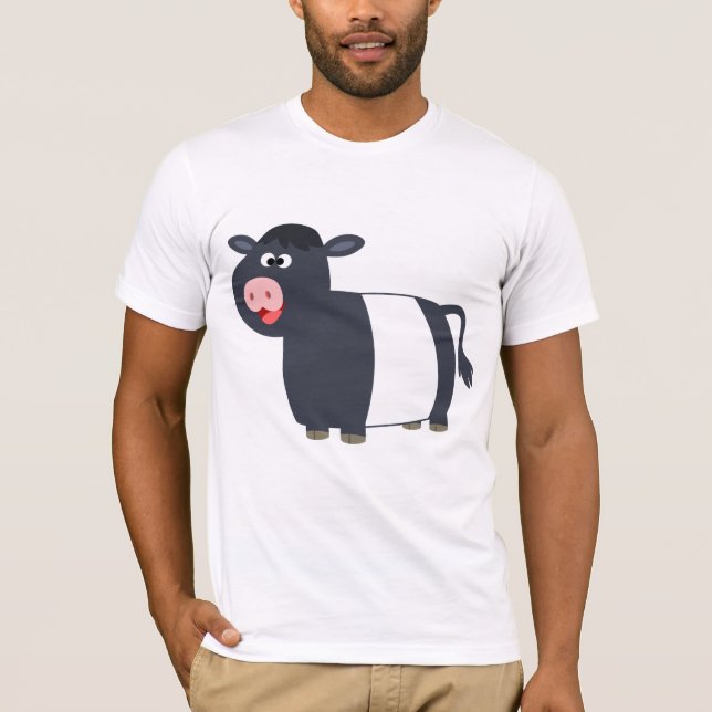 Cute Lycklig Tecknad under Galloway Cow T-Shirt (Framsida)