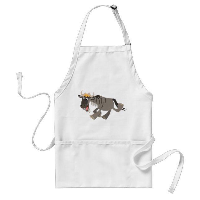 Cute Lycklig Tecknad Wildebeest Apron Förkläde (Framsidan)