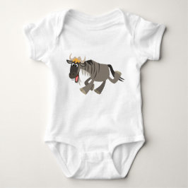 Cute Lycklig Tecknad Wildebeest Baby T Shirt