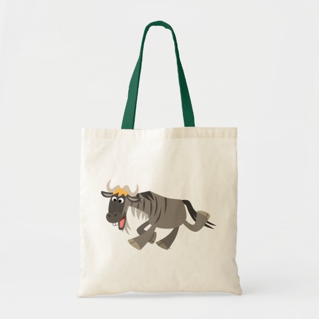 Cute Lycklig Tecknad Wildebeest Bag Tygkasse (Framsidan)