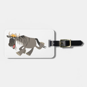 Cute Lycklig Tecknad Wildebeest Luggage Tag Bagagebricka