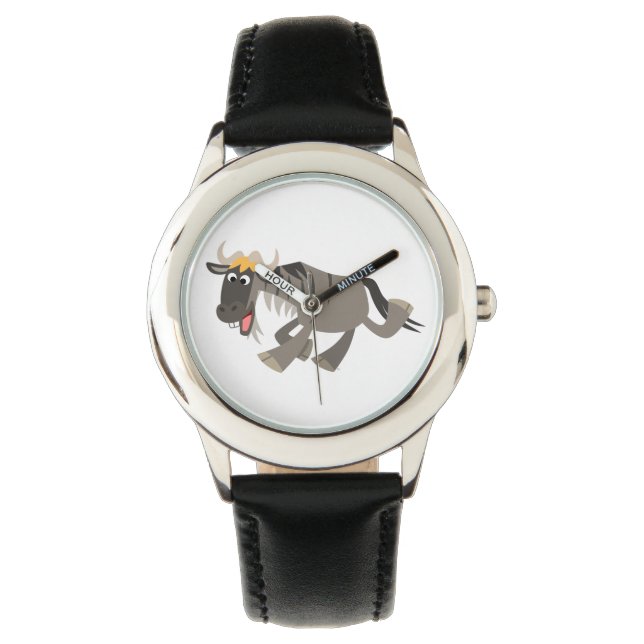 Cute Lycklig Tecknad Wildebeest Watch Armbandsur (Framsida)