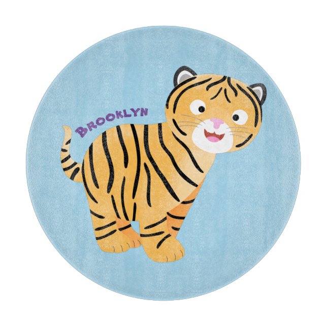 Cute lycklig tiger unge tecknad (Framsidan)