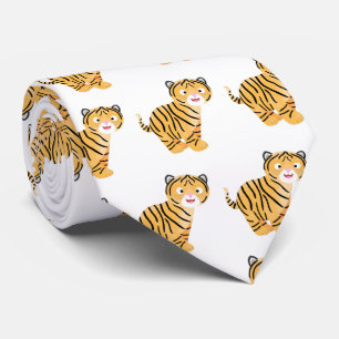 Cute lycklig tiger unge tecknad slips