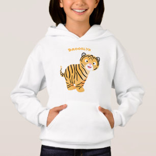 Cute lycklig tiger unge tecknad t shirt