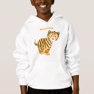 Cute lycklig tiger unge tecknad t shirt
