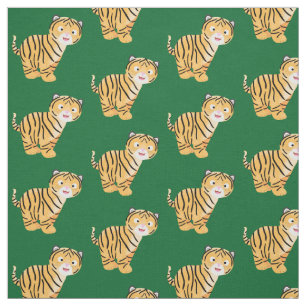Cute lycklig tiger unge tecknad tyg
