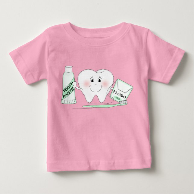 Cute Lycklig Tooth Småbarn T-Shirt (Framsida)