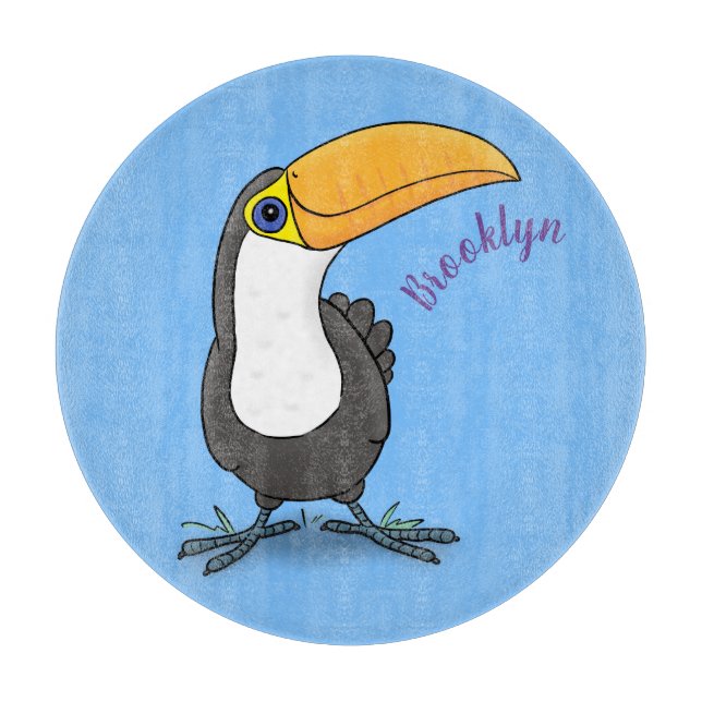 Cute lycklig toucan tecknad illustration (Framsidan)