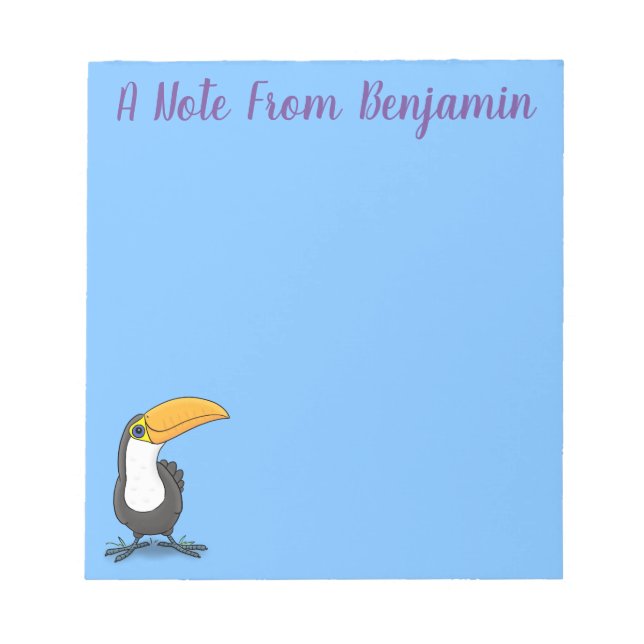 Cute lycklig toucan tecknad illustration anteckningsblock (Framsida)