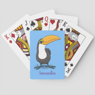 Cute lycklig toucan tecknad illustration casinokort