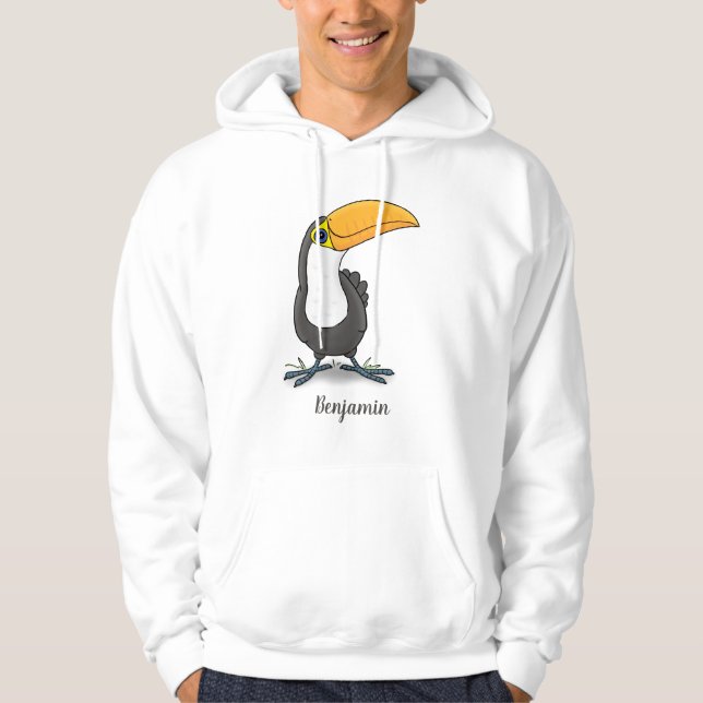 Cute lycklig toucan tecknad illustration hoodie (Framsida)