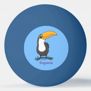 Cute lycklig toucan tecknad illustration pingisboll