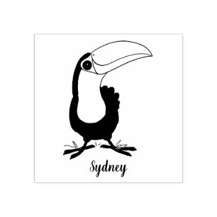 Cute lycklig toucan tecknad illustration stämpel