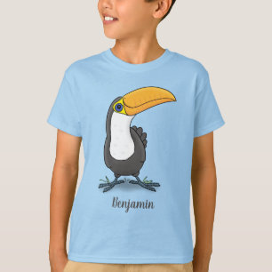 Cute lycklig toucan tecknad illustration t shirt
