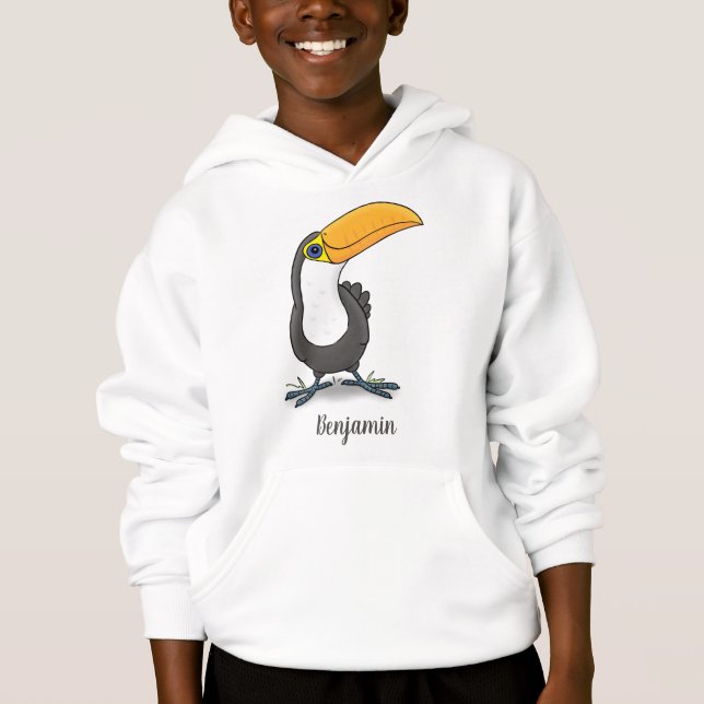 Cute lycklig toucan tecknad illustration t shirt (Framsida)