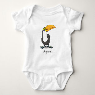 Cute lycklig toucan tecknad illustration t shirt
