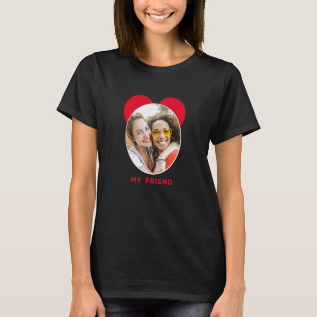 Cute Lycklig Vänskap Day BEST FRIEND PHOTO T Shirt (Framsida)