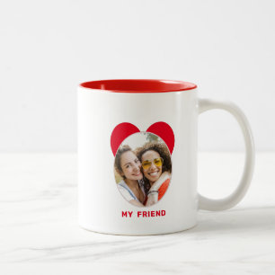 Cute Lycklig Vänskap Day BEST FRIEND PHOTO Två-Tonad Mugg