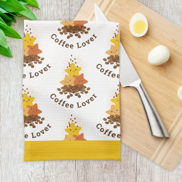 Cute Lycklig Watercolor Stars och Coffee Beans Kökshandduk