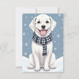 Cute Lycklig White Hund - kort - kort