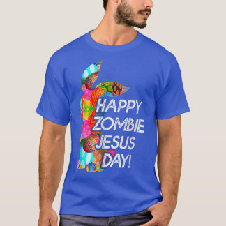 Cute Lycklig Zombie Jesus Day Påskhare För manar W T Shirt