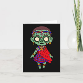 Cute Maasai Zombie Anteckningskort