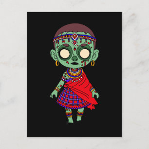Cute Maasai Zombie Vykort