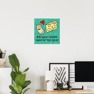 Cute Mac Kärlek Cheese Anpassningsbar Kids Namn Po Poster