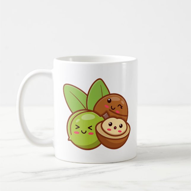Cute Macadamia Nöt Kaffemugg (Vänster)