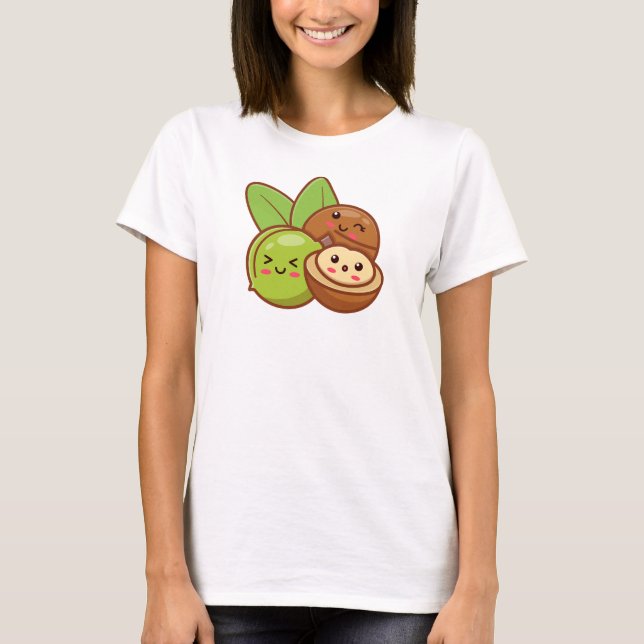 Cute Macadamia Nöt T Shirt (Framsida)